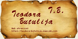Teodora Butulija vizit kartica